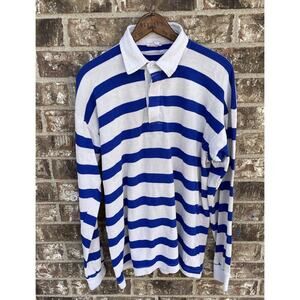 Vintage Rugby Polo SZ44 Team Issue Cobalt Blue 80s Made England Distressed XL 2X